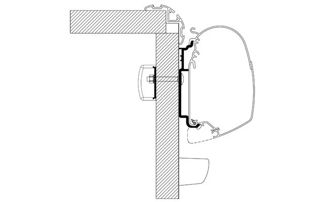 Thule Markisenadapter Knaus 2017 Wandmontage Thule Markisenadapter Knaus 2017 Wandmontage -Zeltladen 235015 1719569