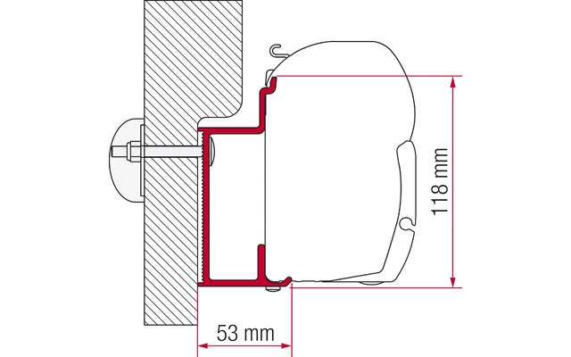 Fiamma Markisenadapter Eura Mobil Karmann Wandmontage Fiamma Markisenadapter Eura Mobil Karmann Wandmontage -Zeltladen 235090 2277280