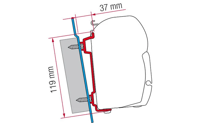 Fiamma Markisenadapter Ford Transit Wandmontage Fiamma Markisenadapter Ford Transit Wandmontage -Zeltladen 235096 2563093
