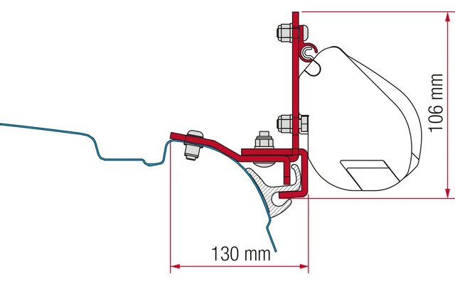 Fiamma Markisendapater Kit Multirail VW T5/T6 Fiamma Markisendapater Kit Multirail VW T5/T6 -Zeltladen 235104 2444570