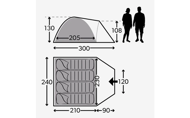 Kampa Brighton 4 Kuppelzelt Grey Kampa Brighton 4 Kuppelzelt Grey -Zeltladen 604643 4342859