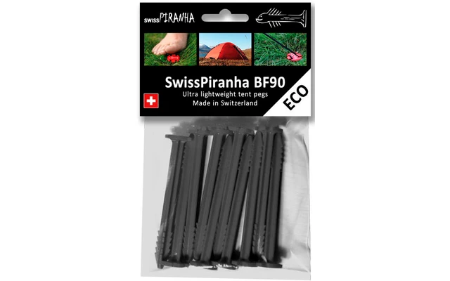 SwissPiranha BF90 Zelthering schwarz 9,7 cm einzeln SwissPiranha BF90 Zelthering Schwarz 9,7 Cm Einzeln -Zeltladen 636043 4342703