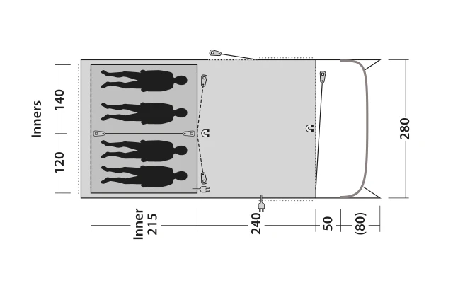 Outwell Greenwood 4 Tunnelzelt Outwell Greenwood 4 Tunnelzelt -Zeltladen 748523 5009078